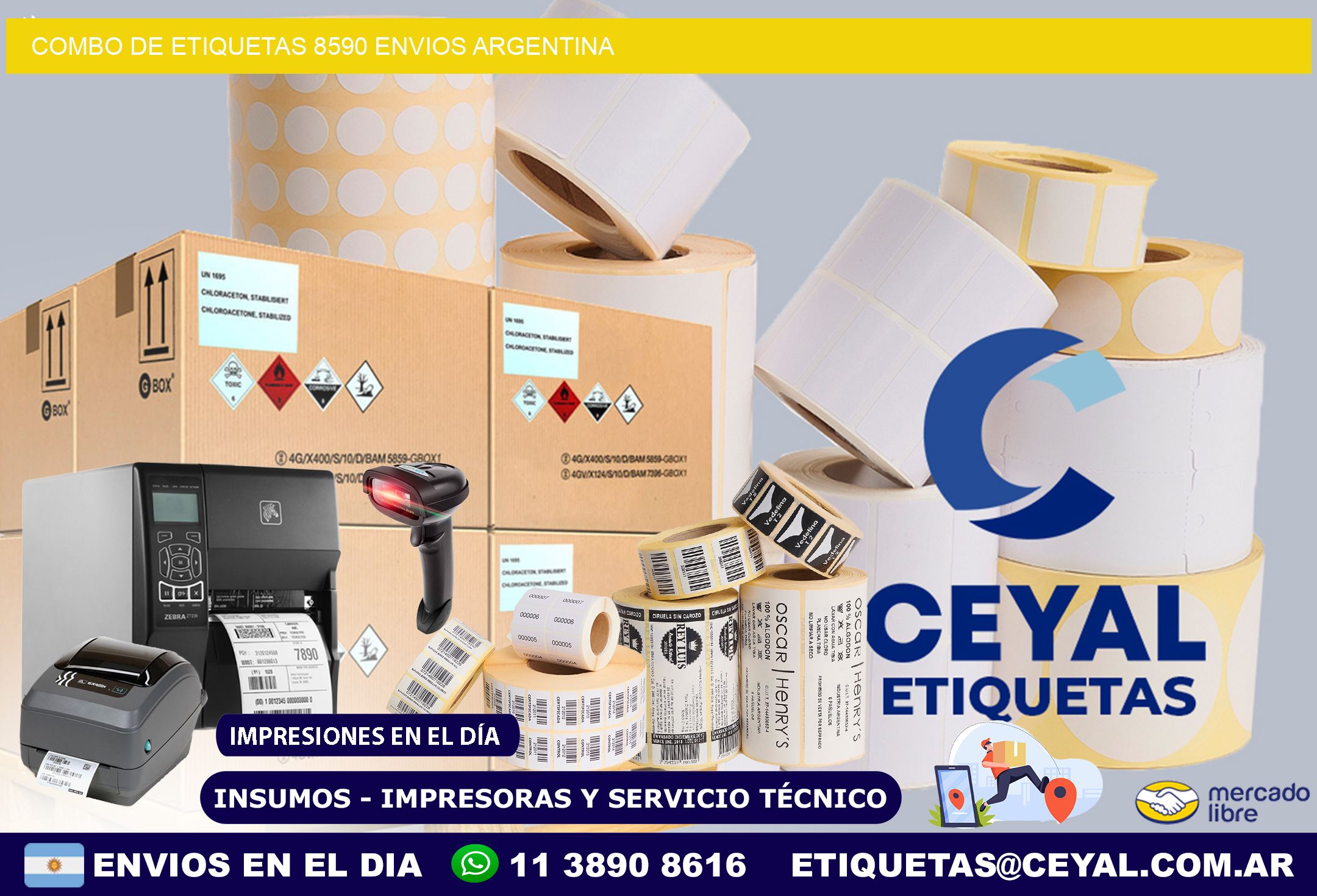 Combo de etiquetas 8590 ENVIOS ARGENTINA