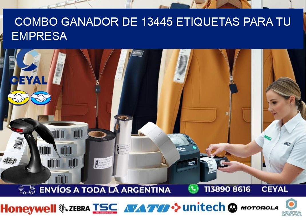 Combo ganador de 13445 etiquetas para tu empresa