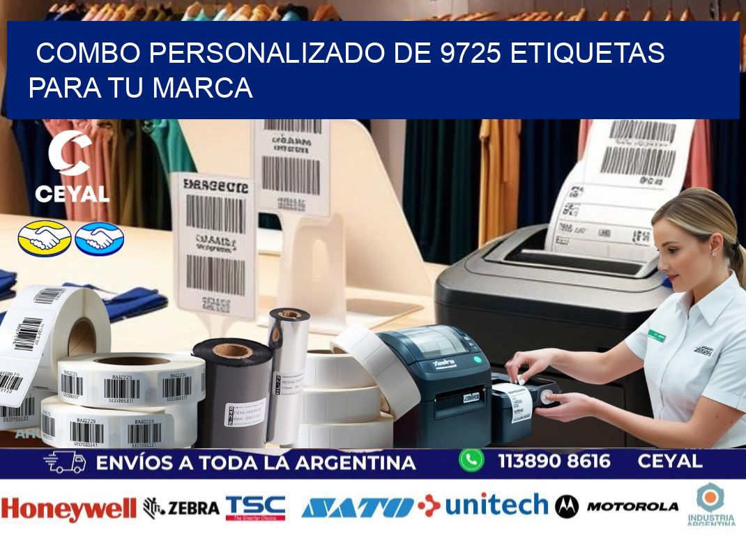 Combo personalizado de 9725 etiquetas para tu marca