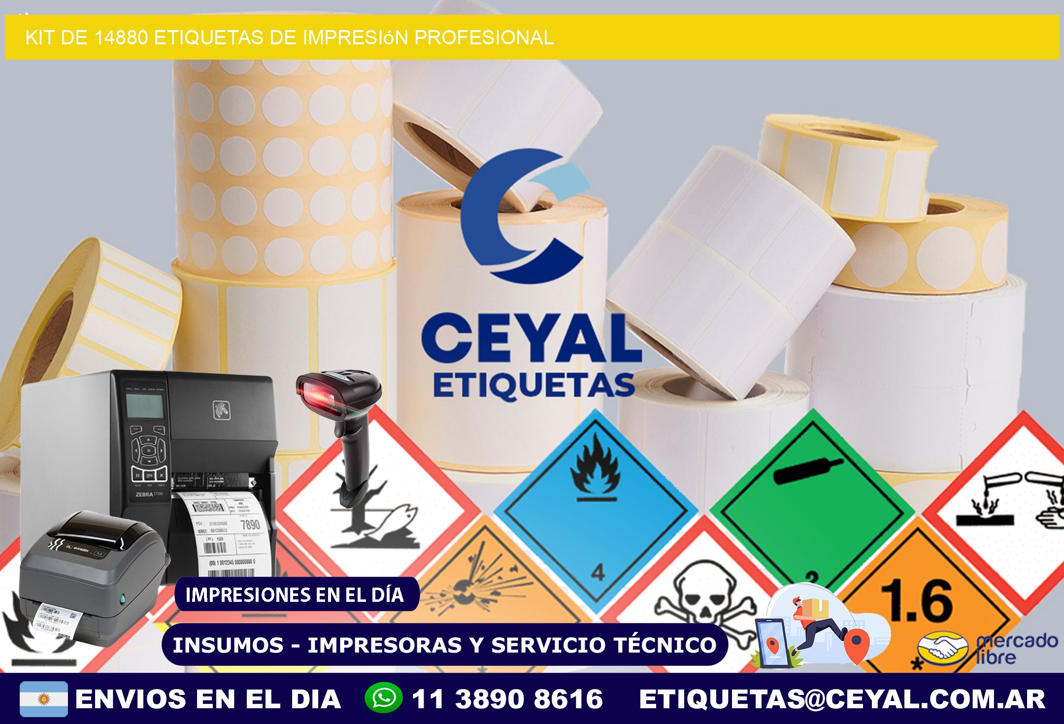 Kit de 14880 etiquetas de impresión profesional