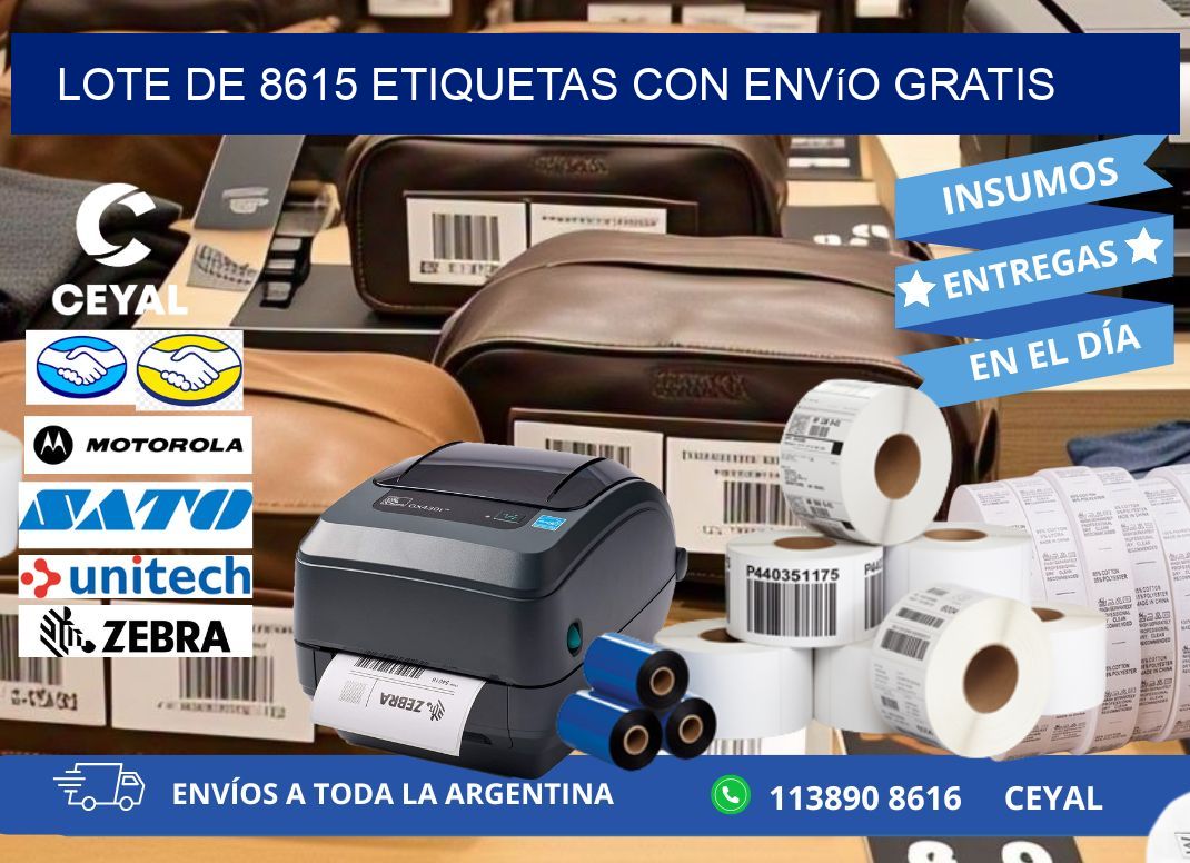 Lote de 8615 etiquetas con envío gratis