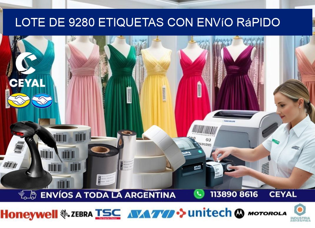 Lote de 9280 etiquetas con envío rápido