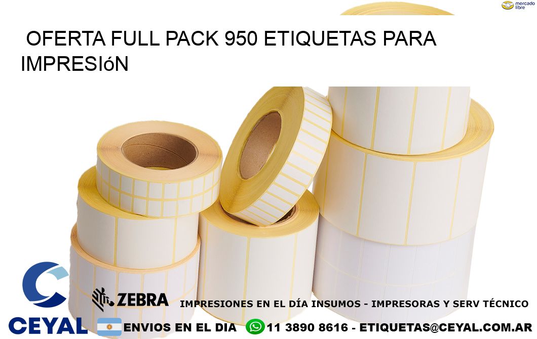 Oferta full pack 950 etiquetas para impresión