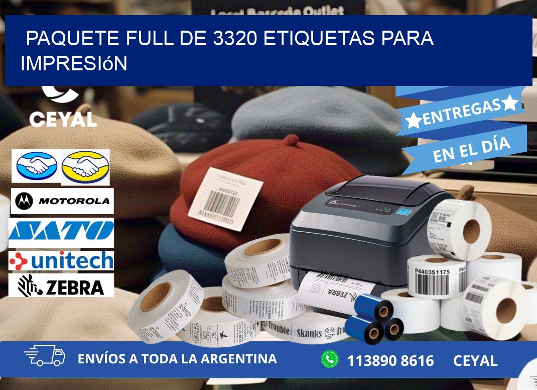Paquete full de 3320 etiquetas para impresión