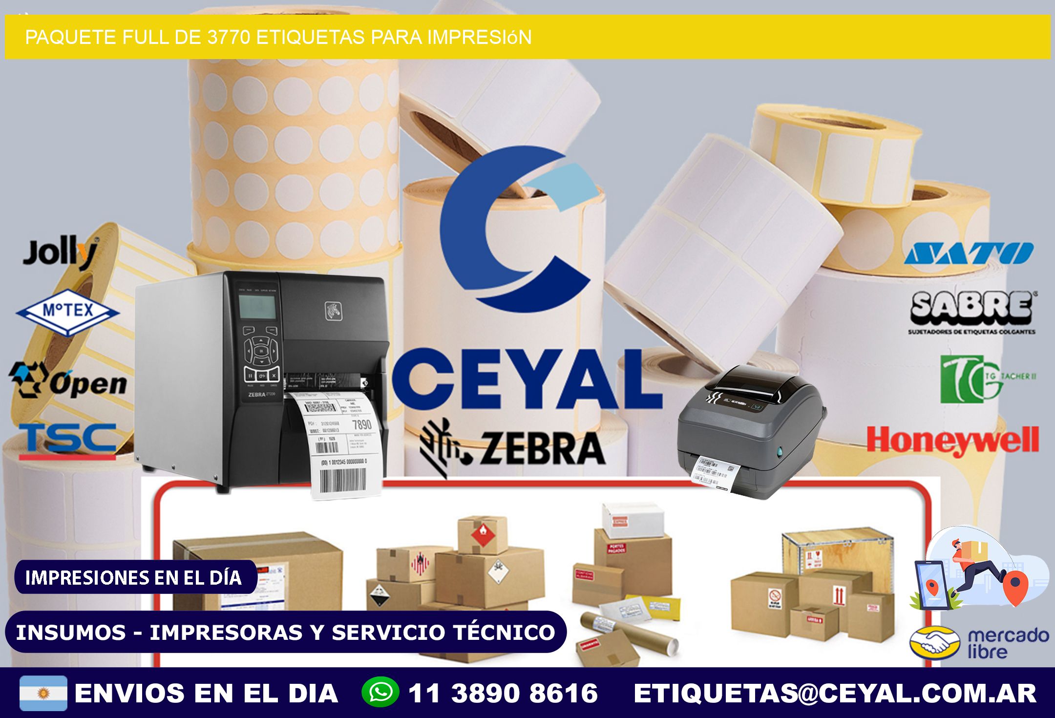 Paquete full de 3770 etiquetas para impresión
