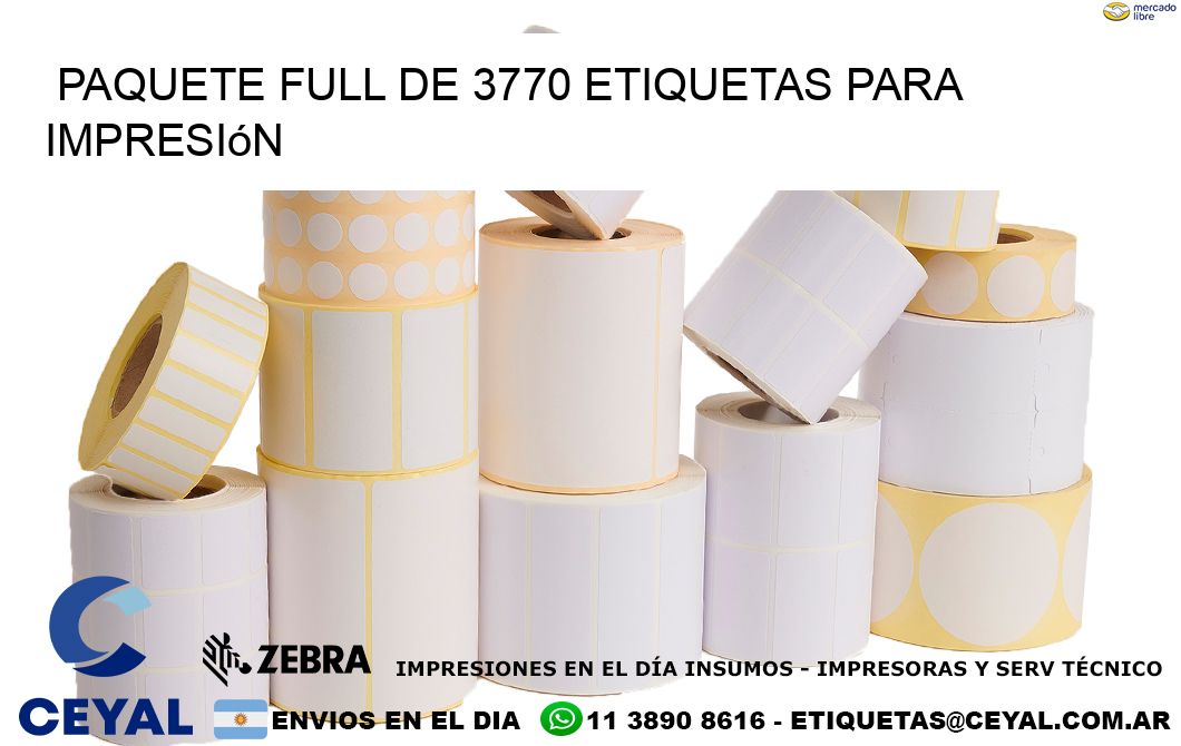 Paquete full de 3770 etiquetas para impresión