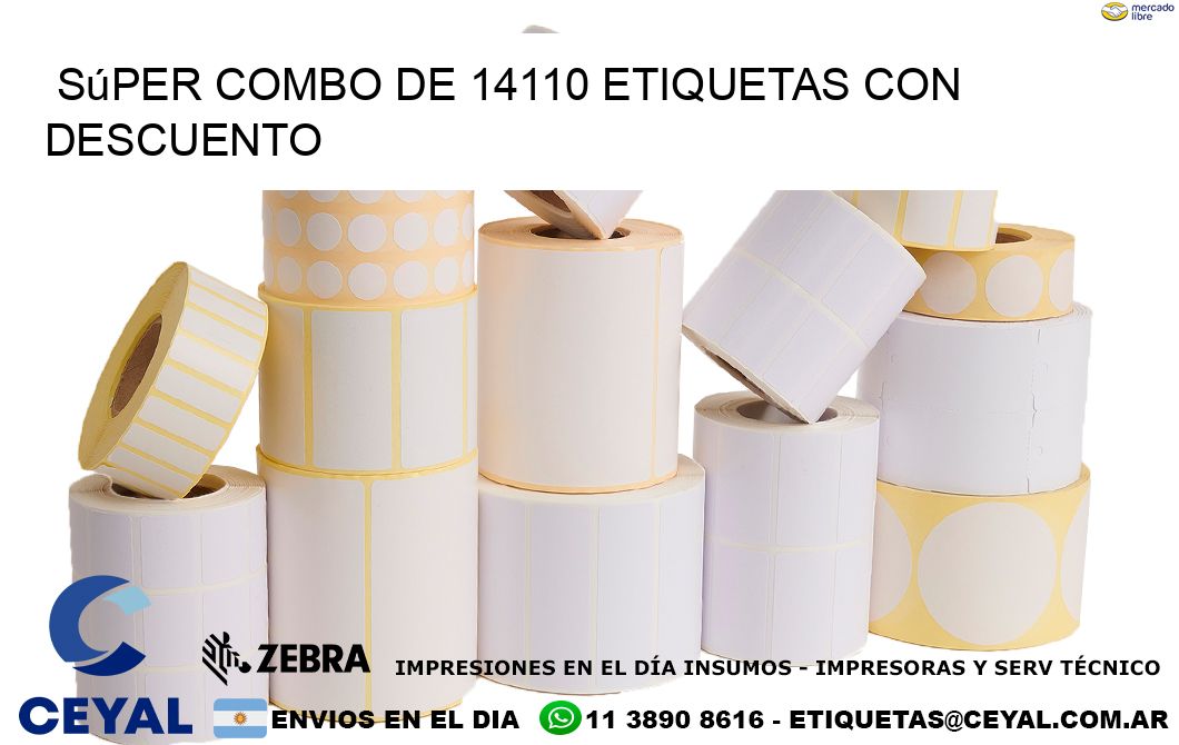 Súper combo de 14110 etiquetas con descuento