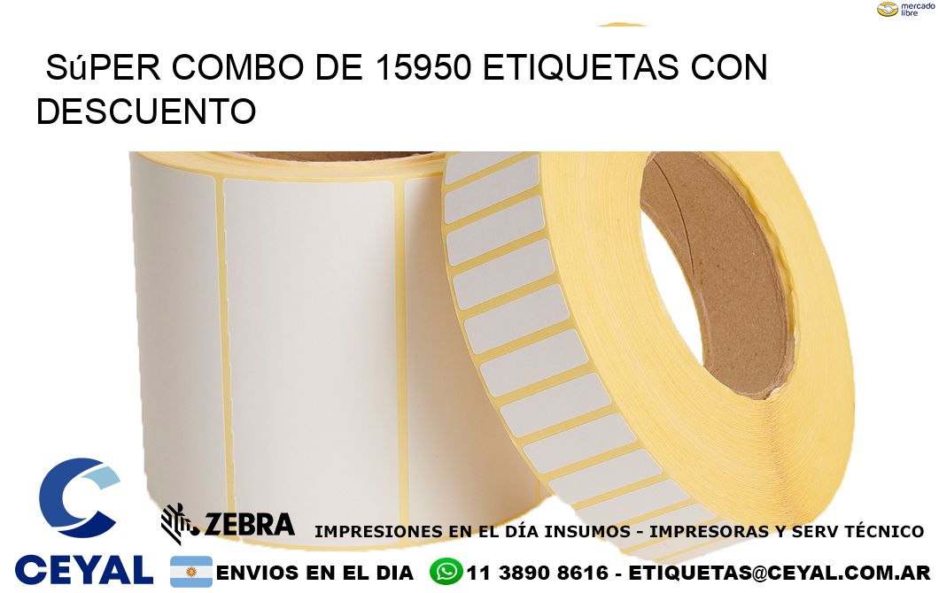 Súper combo de 15950 etiquetas con descuento