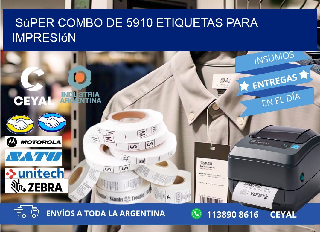 Súper combo de 5910 etiquetas para impresión