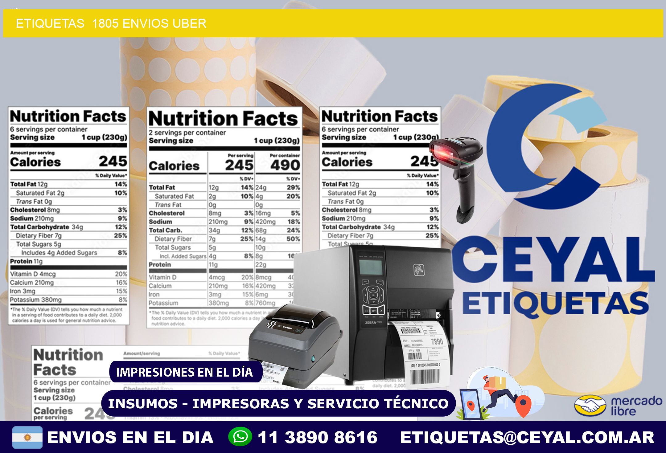 etiquetas  1805 ENVIOS UBER