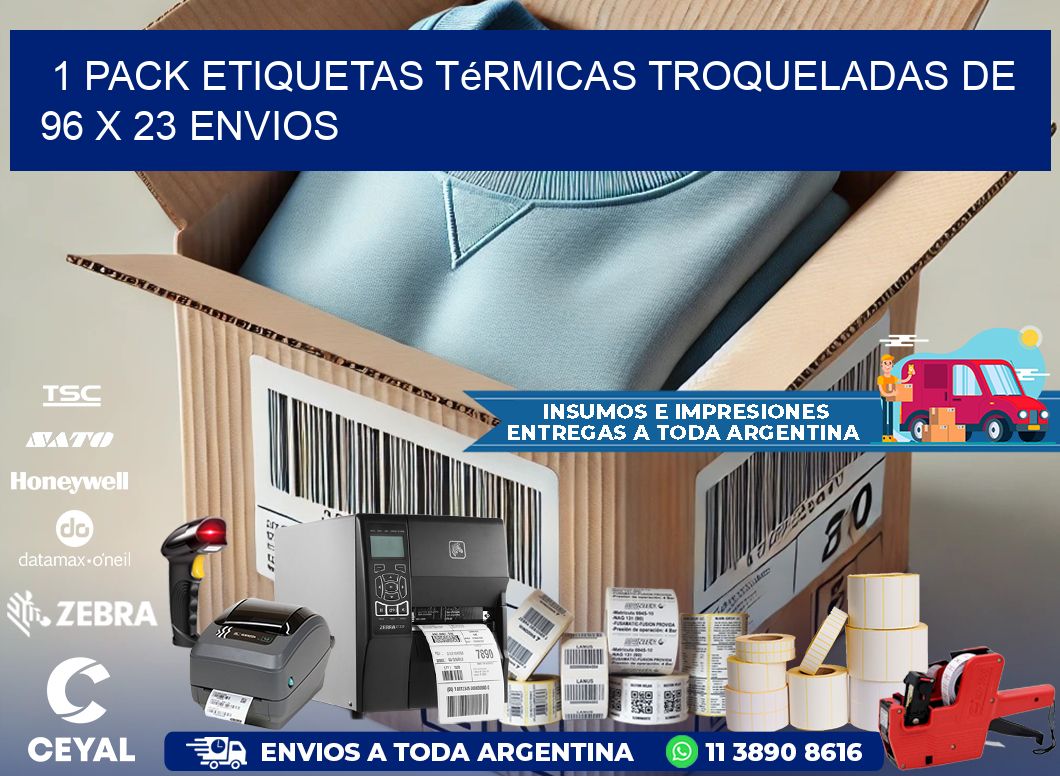 1 Pack etiquetas Térmicas Troqueladas De 96 x 23 ENVIOS