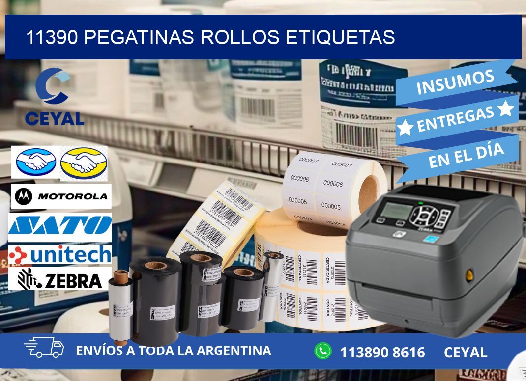 11390 Pegatinas rollos etiquetas