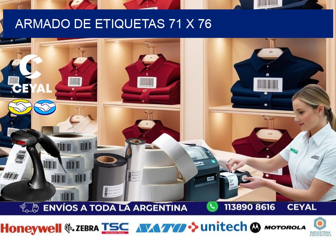 Armado de etiquetas 71 x 76
