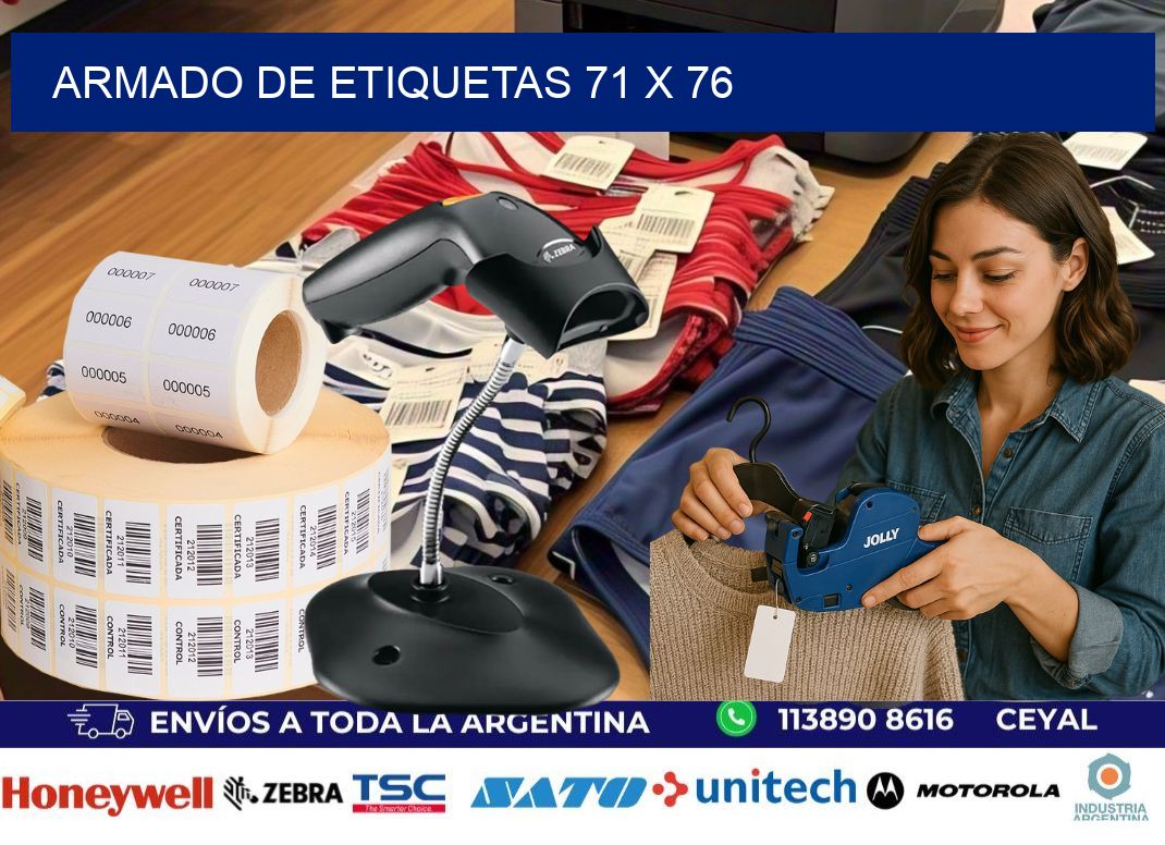 Armado de etiquetas 71 x 76