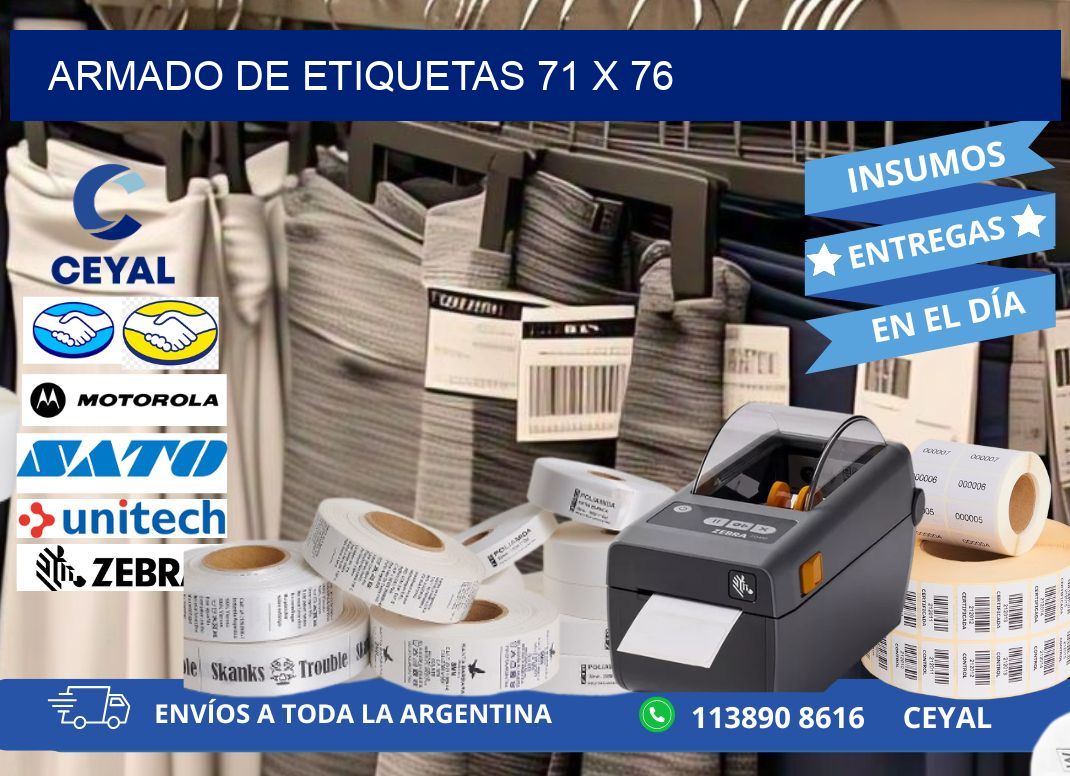 Armado de etiquetas 71 x 76