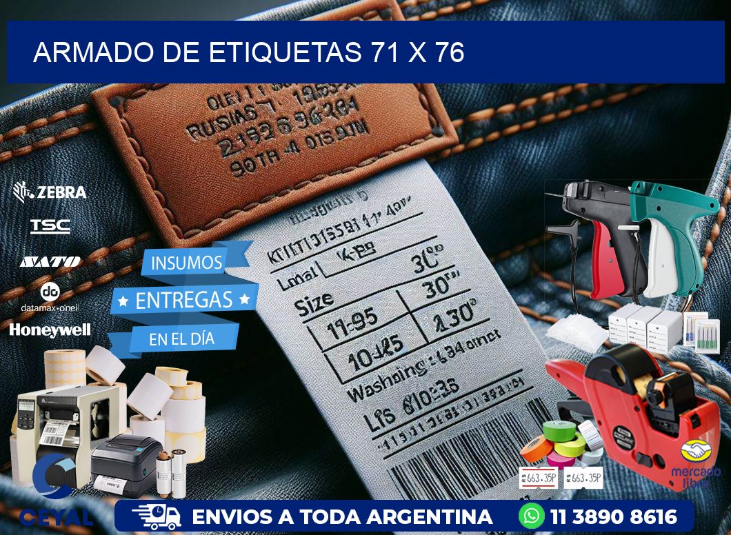 Armado de etiquetas 71 x 76