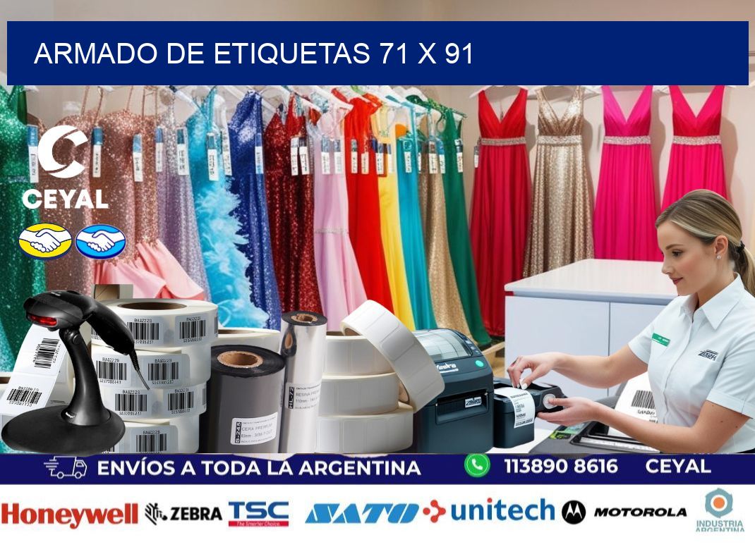 Armado de etiquetas 71 x 91