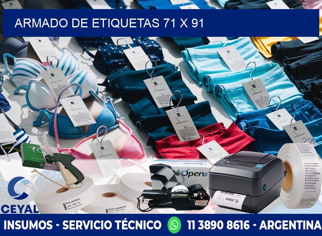 Armado de etiquetas 71 x 91