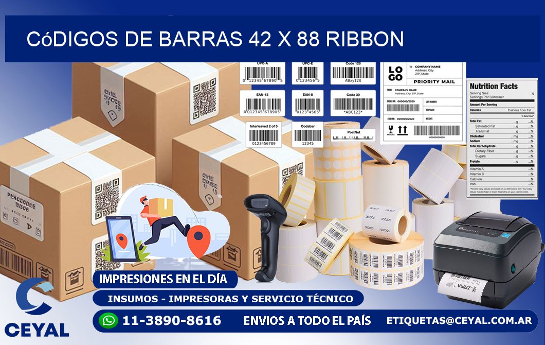 Códigos de Barras 42 x 88 ribbon