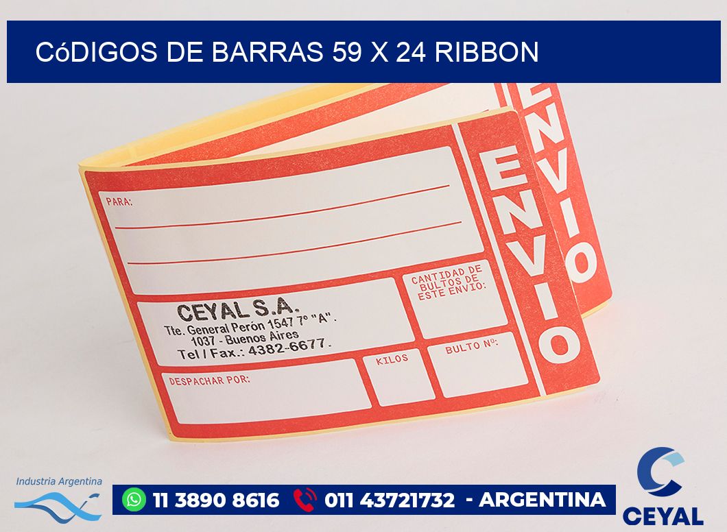 Códigos de Barras 59 x 24 ribbon