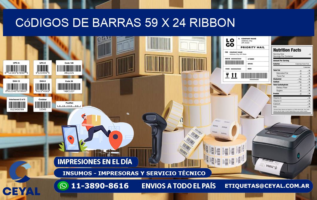 Códigos de Barras 59 x 24 ribbon