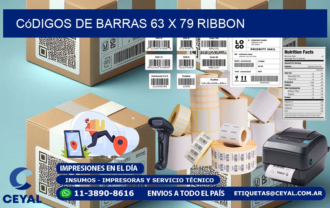 Códigos de Barras 63 x 79 ribbon