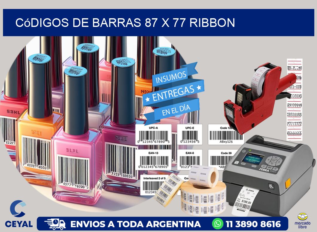 Códigos de Barras 87 x 77 ribbon