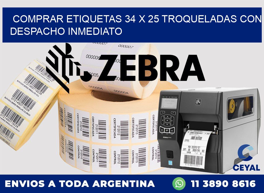Comprar etiquetas 34 x 25 troqueladas con despacho inmediato