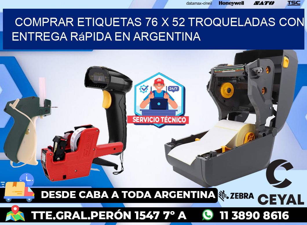 Comprar etiquetas 76 x 52 troqueladas con entrega rápida en Argentina