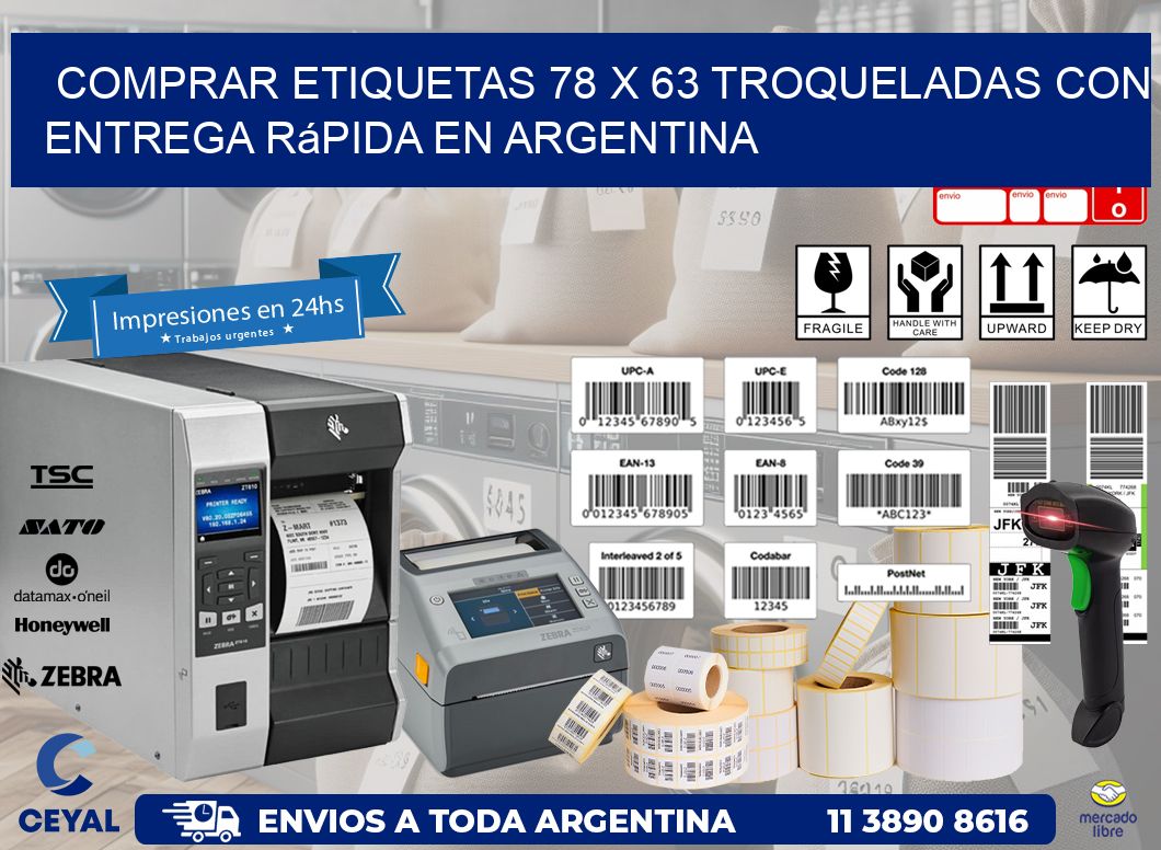Comprar etiquetas 78 x 63 troqueladas con entrega rápida en Argentina