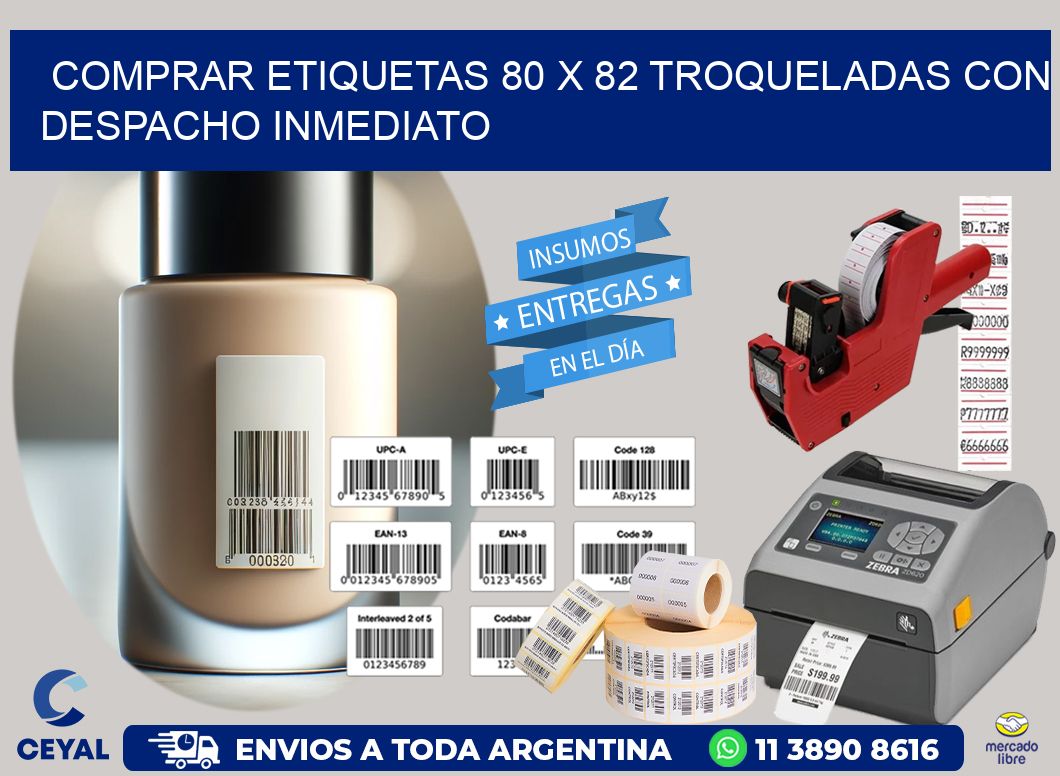 Comprar etiquetas 80 x 82 troqueladas con despacho inmediato