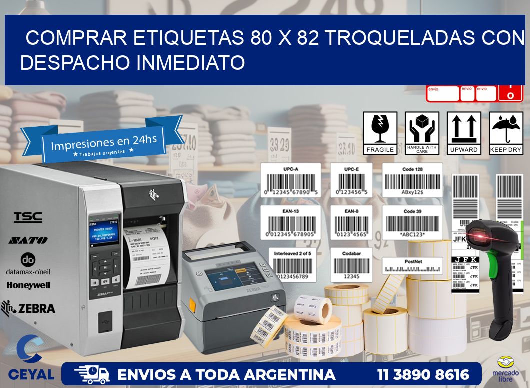 Comprar etiquetas 80 x 82 troqueladas con despacho inmediato
