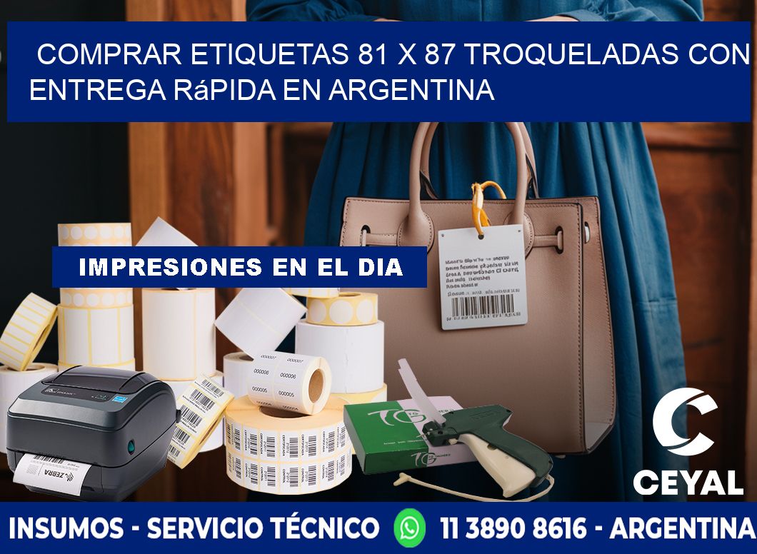 Comprar etiquetas 81 x 87 troqueladas con entrega rápida en Argentina