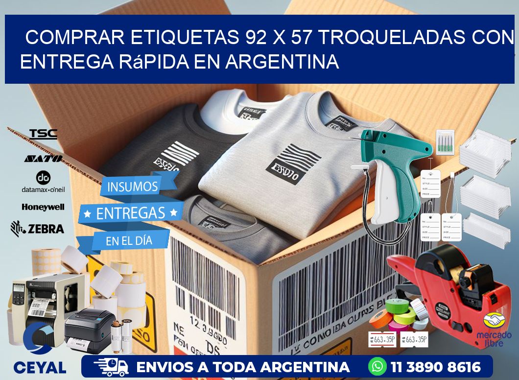 Comprar etiquetas 92 x 57 troqueladas con entrega rápida en Argentina