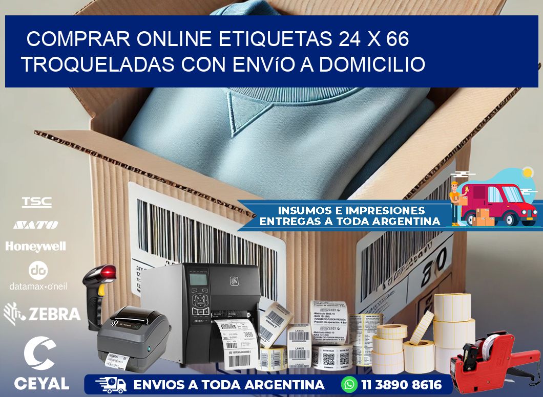 Comprar online etiquetas 24 x 66 troqueladas con envío a domicilio