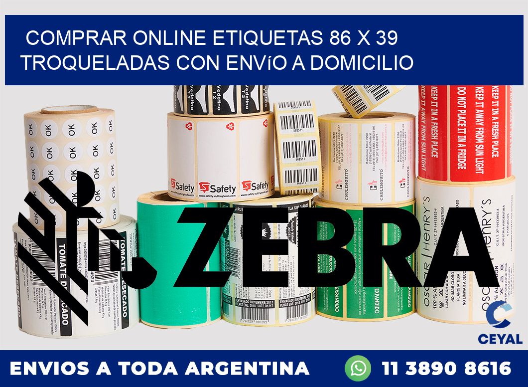 Comprar online etiquetas 86 x 39 troqueladas con envío a domicilio