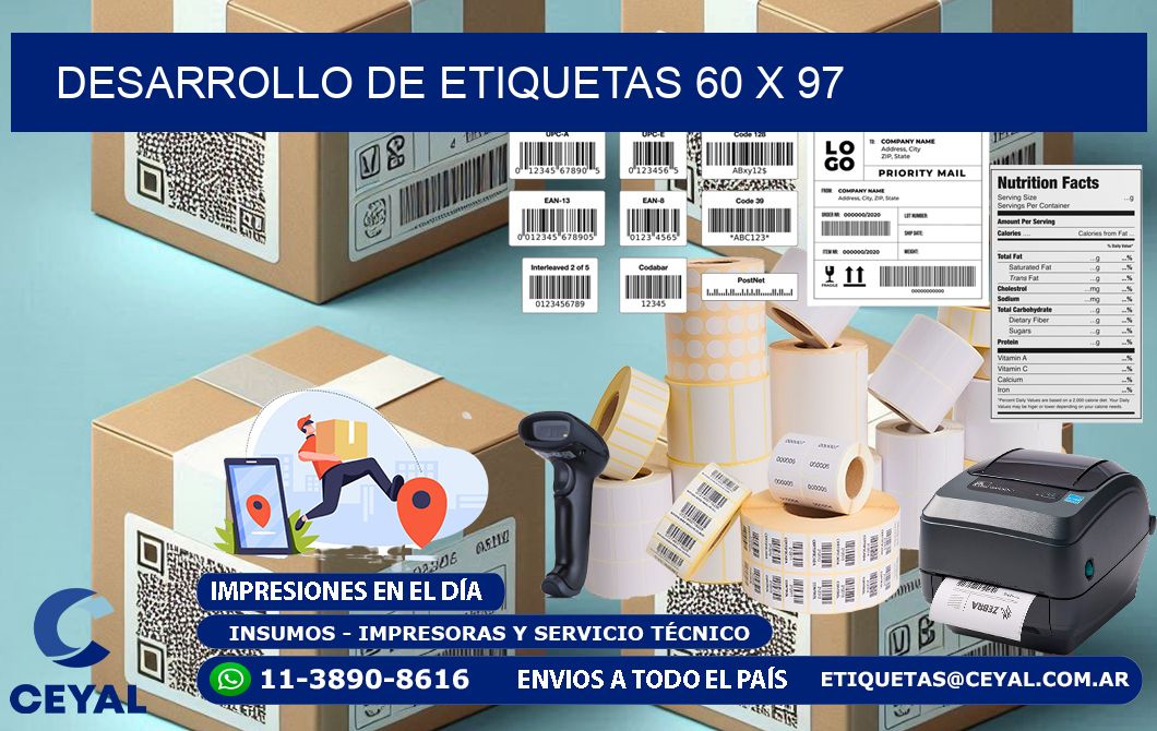 Desarrollo de etiquetas 60 x 97