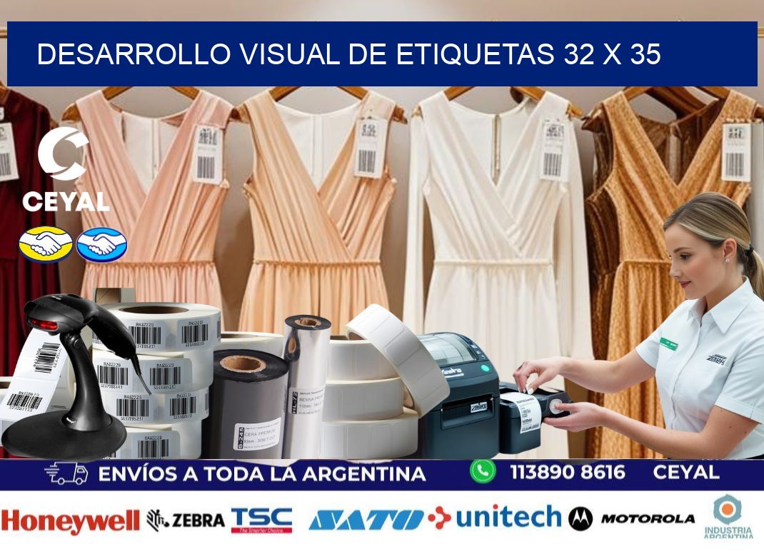 Desarrollo visual de etiquetas 32 x 35