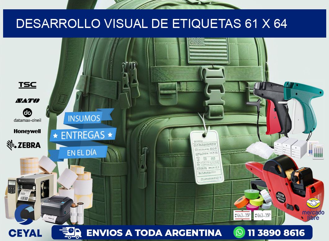 Desarrollo visual de etiquetas 61 x 64