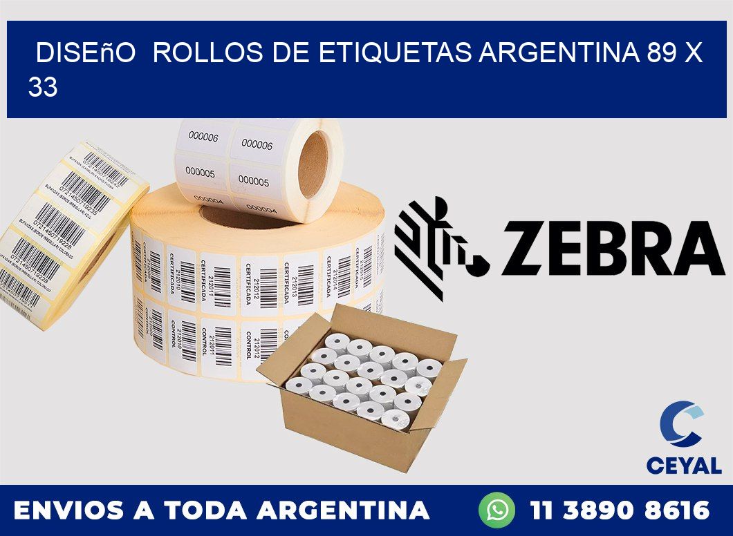 Diseño  ROLLOS DE ETIQUETAS ARGENTINA 89 x 33