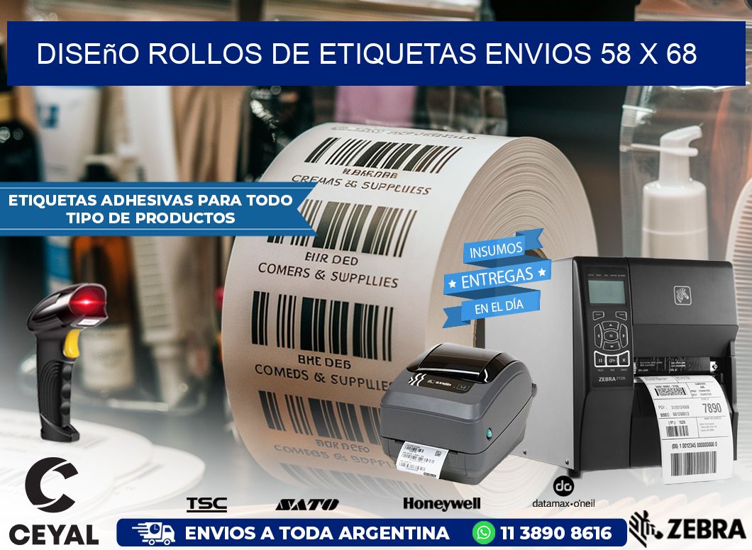 Diseño ROLLOS DE ETIQUETAS ENVIOS 58 x 68