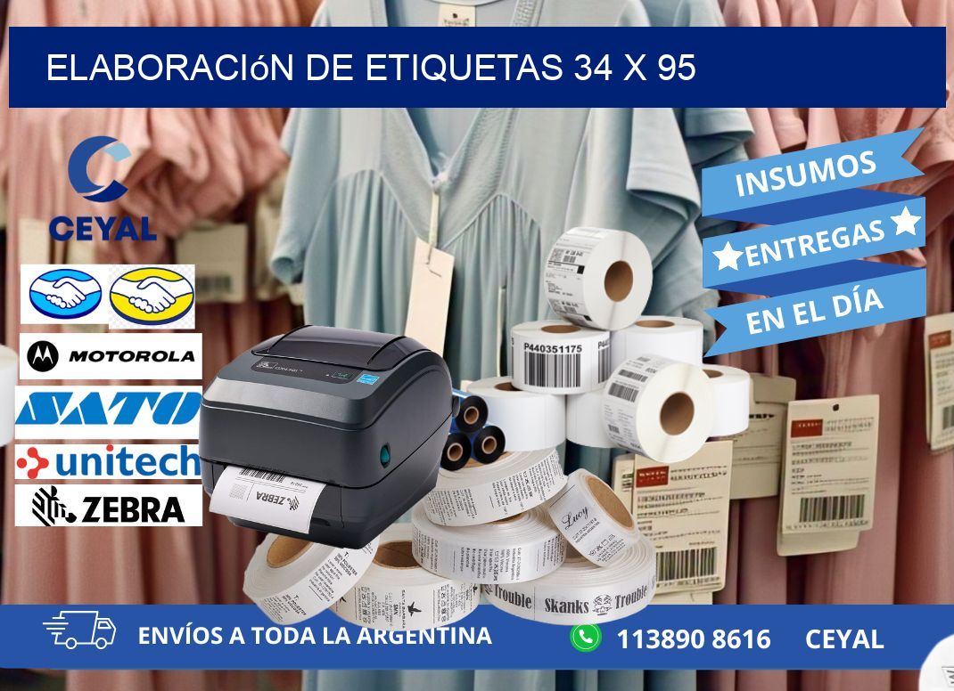 Elaboración de etiquetas 34 x 95