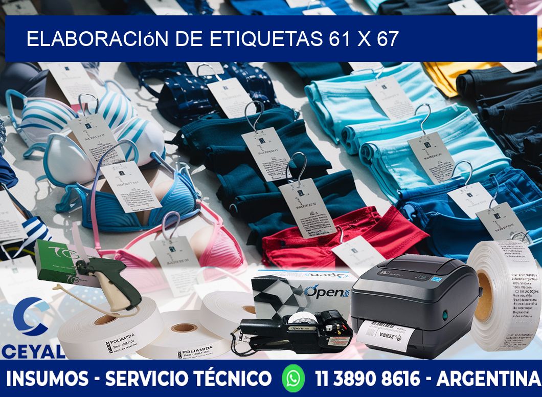 Elaboración de etiquetas 61 x 67