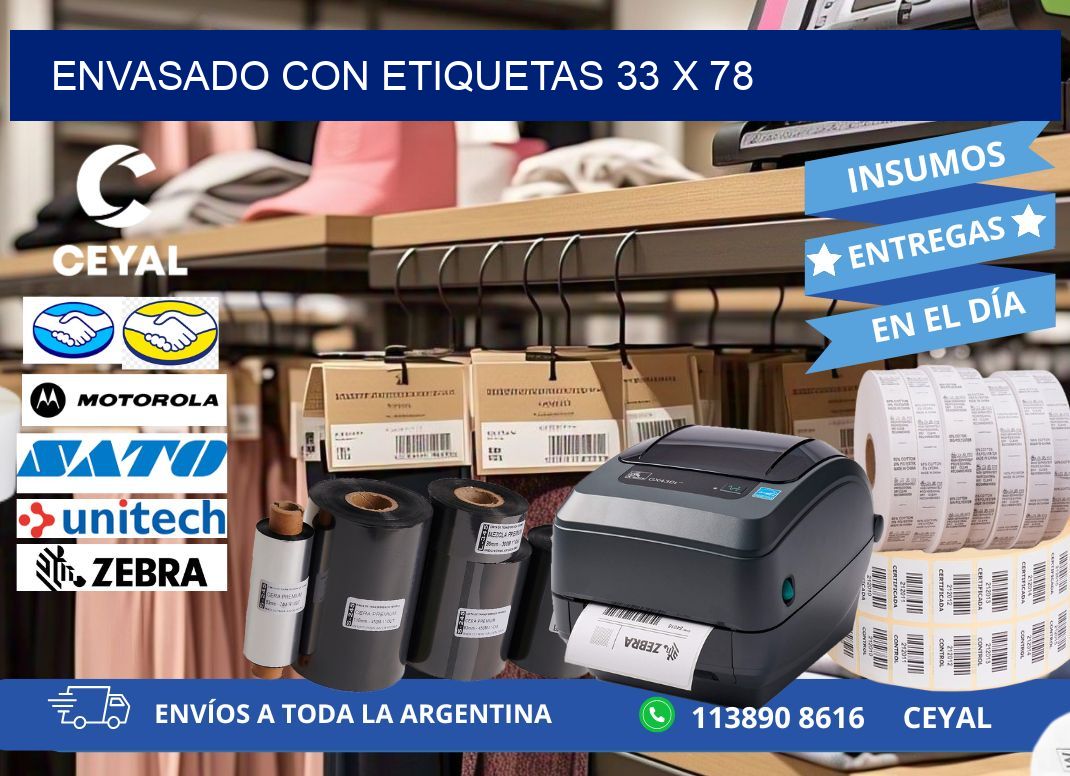 Envasado con etiquetas 33 x 78