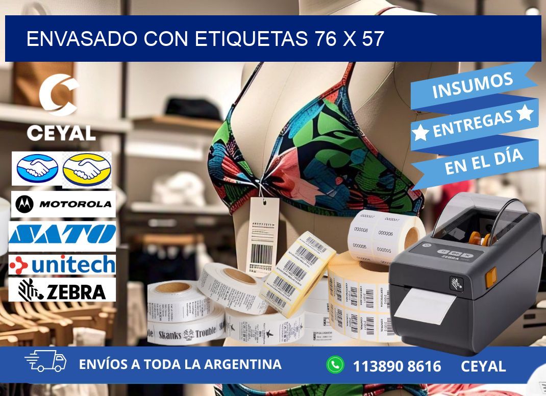 Envasado con etiquetas 76 x 57