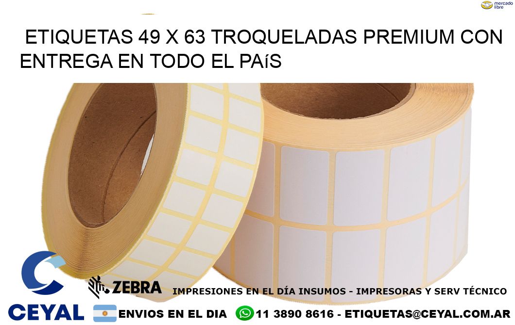 Etiquetas 49 x 63 troqueladas premium con entrega en todo el país
