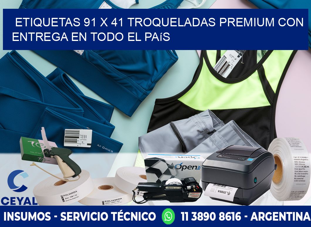 Etiquetas 91 x 41 troqueladas premium con entrega en todo el país