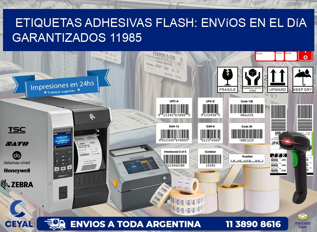 Etiquetas adhesivas Flash: Envíos en el Día Garantizados 11985