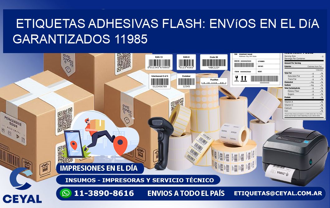 Etiquetas adhesivas Flash: Envíos en el Día Garantizados 11985