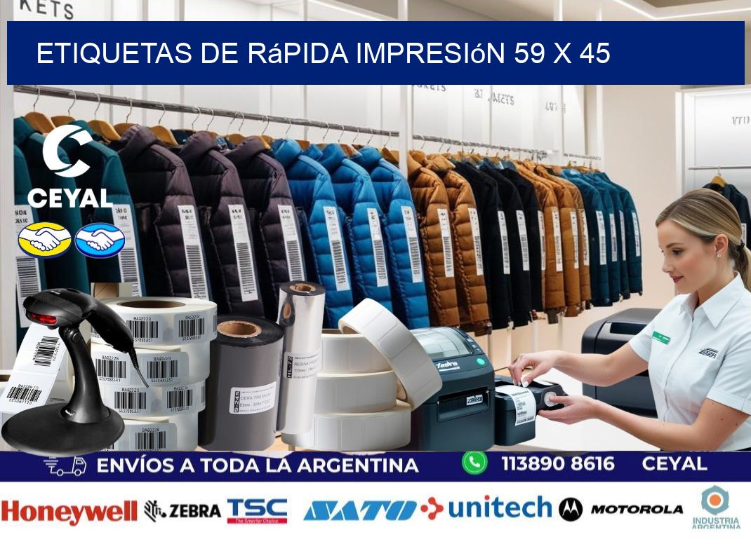Etiquetas de rápida impresión 59 x 45